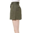 thumbnail image 2 of Women's Paper Bag High Waist Shorts, Olive Green, 6, 2 of 3