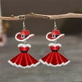 thumbnail image 4 of Cififendec Snowman Acrylic Dangle Earrings for Women Festive Earrings Cartoon Santa Hat Kitty Earrings Christmas Dress Earrings for Christmas Jewelry, 4 of 6