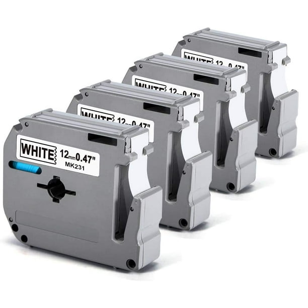 4 Pack MK231 Compatible Label Tape Replacement for Brother P Touch M