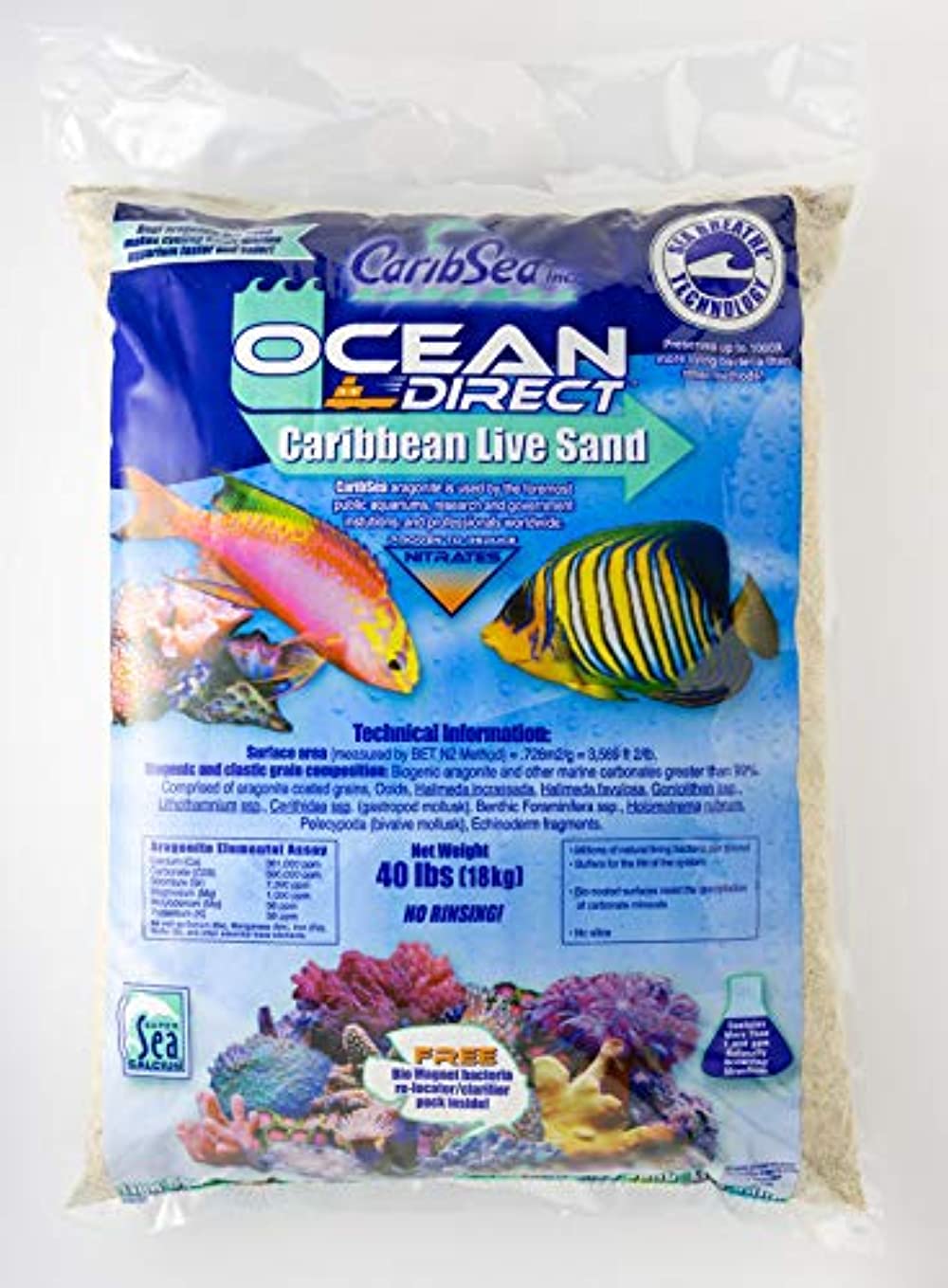Carib Sea 084085 40 lbs Carib Sea Ocean Direct Live Sand Oolite