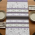 thumbnail image 5 of Purple Geometric Table Runner, Stripes Boho Spring Flowers Country Rural Washable Cotton Linen Table Runners 48 Inches Long, Dresser Scarf Runner for Nightstand/Coffee/End Tables 13''x48'', 5 of 9