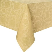 Winter Wonderland Holiday Medley Gold Damask Tablecloth, 60x120 Oblong