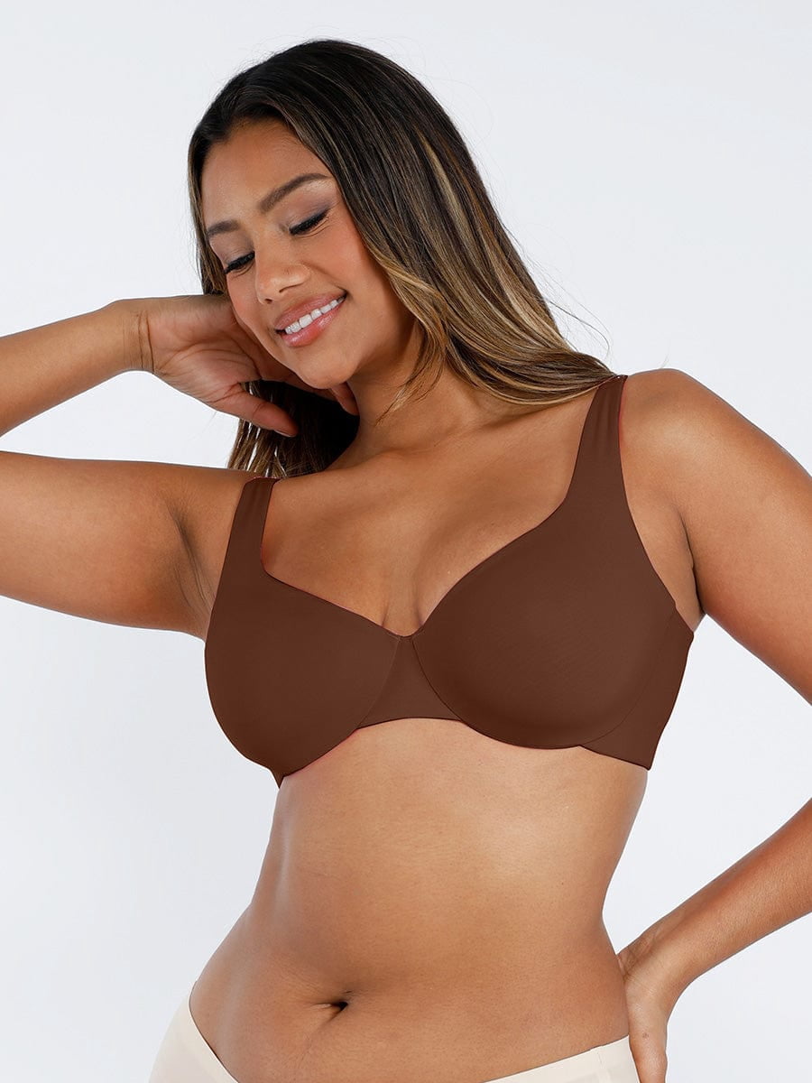 FeelinGirl Underwire Adjustable Deep V-Neck Bra
