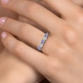 thumbnail image 4 of Gem Stone King 925 Silver and 10K Yellow Gold Blue Tanzanite and Lab Grown Diamond Wedding-Bands Ring for Women | 1.44 Cttw | Round 4MM | Gemstone December Birthstone | Size 6, 4 of 6