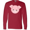 thumbnail image 3 of Inktastic Cute Pig, Little Pig, Pig Head, Pink Pig Long Sleeve T-Shirt, 3 of 5