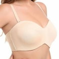 thumbnail image 5 of YWDJ Lounge Bras for Women Comfort Comfy Bras Underwire Lounge Bras Adjustable Straps Full Coverage Push up Wrap Comfortable Bras Padded Plus Size Comfy Bras Bras Beige 85F, 5 of 9