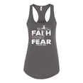 thumbnail image 2 of Wild Bobby, Faith Over Fear Psalm 118:6 White, Inspirational/Christian, Women Racerback Tank Top, Dark Grey, Small, 2 of 3
