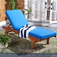 thumbnail image 3 of SAFAVIEH Newport Outdoor Patio Chaise Lounge Chair, Natural/Royal Blue, 3 of 15