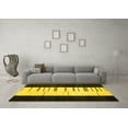thumbnail image 3 of Ahgly Company Machine Washable Indoor Round Abstract Yellow Contemporary Area Rugs, 7' Round, 3 of 4