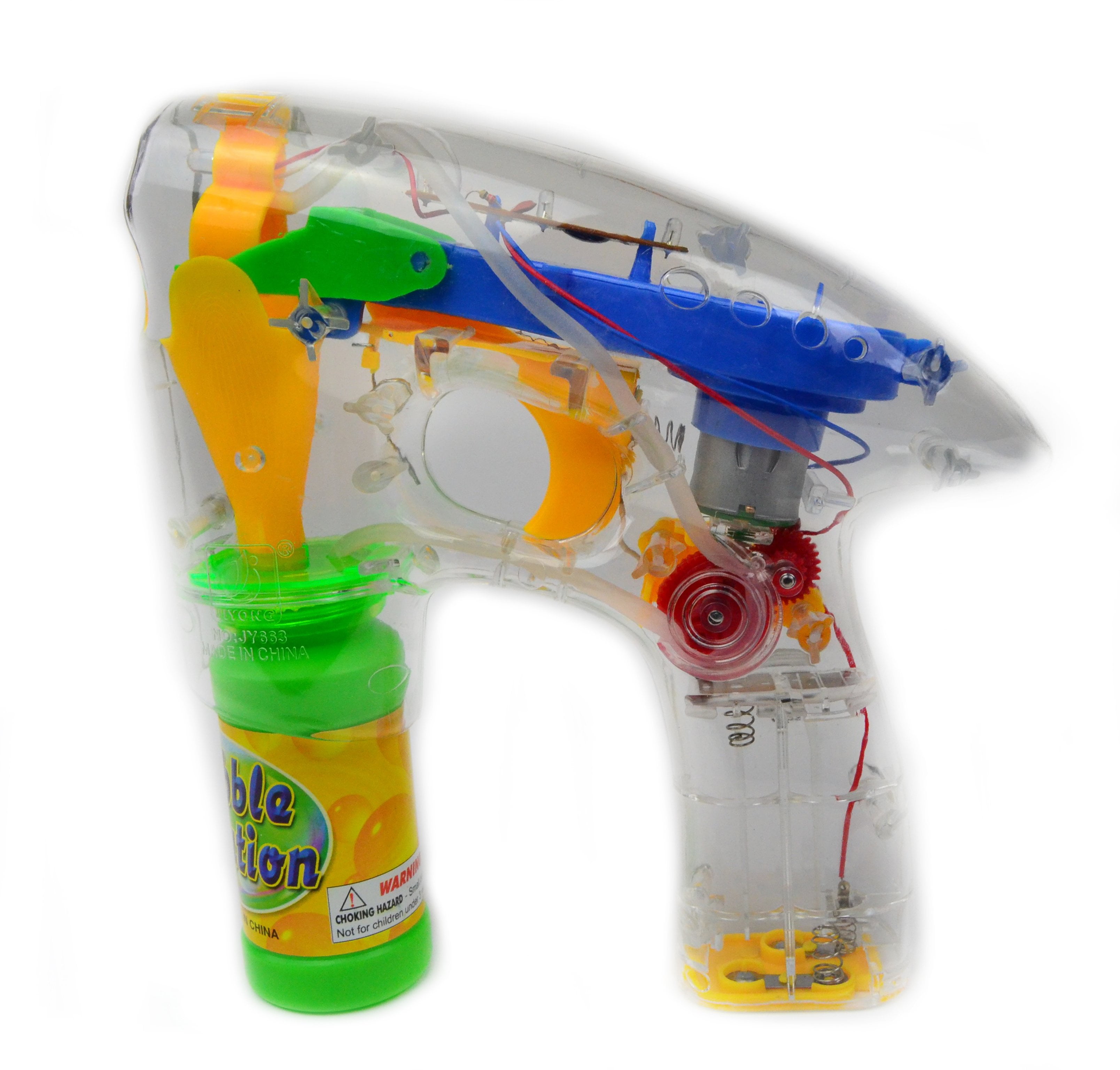 Smiffy's Funtime Light Up Bubble Gun with Bubble Pot & Batteries included 
