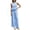 *Sky Blue, variant on VBVC Women's Gingham 2 Piece High Waist Outfit,Ladies' Sleeveless Ruffle Hem Top and Wide Leg Pants Set, Summer Pockets Vacation Outfit For Women,Black,S-2XL