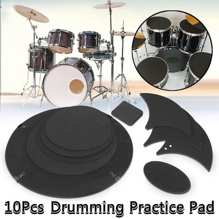 10Pcs/set Rubber Foam Flexibility Elasticity Bass Snare Quiet Drum Mute Silencers Dampeners Pads Drumming Practice Pad