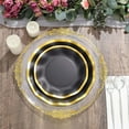 thumbnail image 2 of Efavormart 25 Pack | 10" Black / Gold Wavy Rim Paper Dinner Plates, Disposable Round Party Plates – 350 GSM, 2 of 10