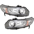 thumbnail image 2 of 06-11 Honda Civic Coupe L & R Headlamp Assys w/black bezel- clear park lens-pair, 2 of 2