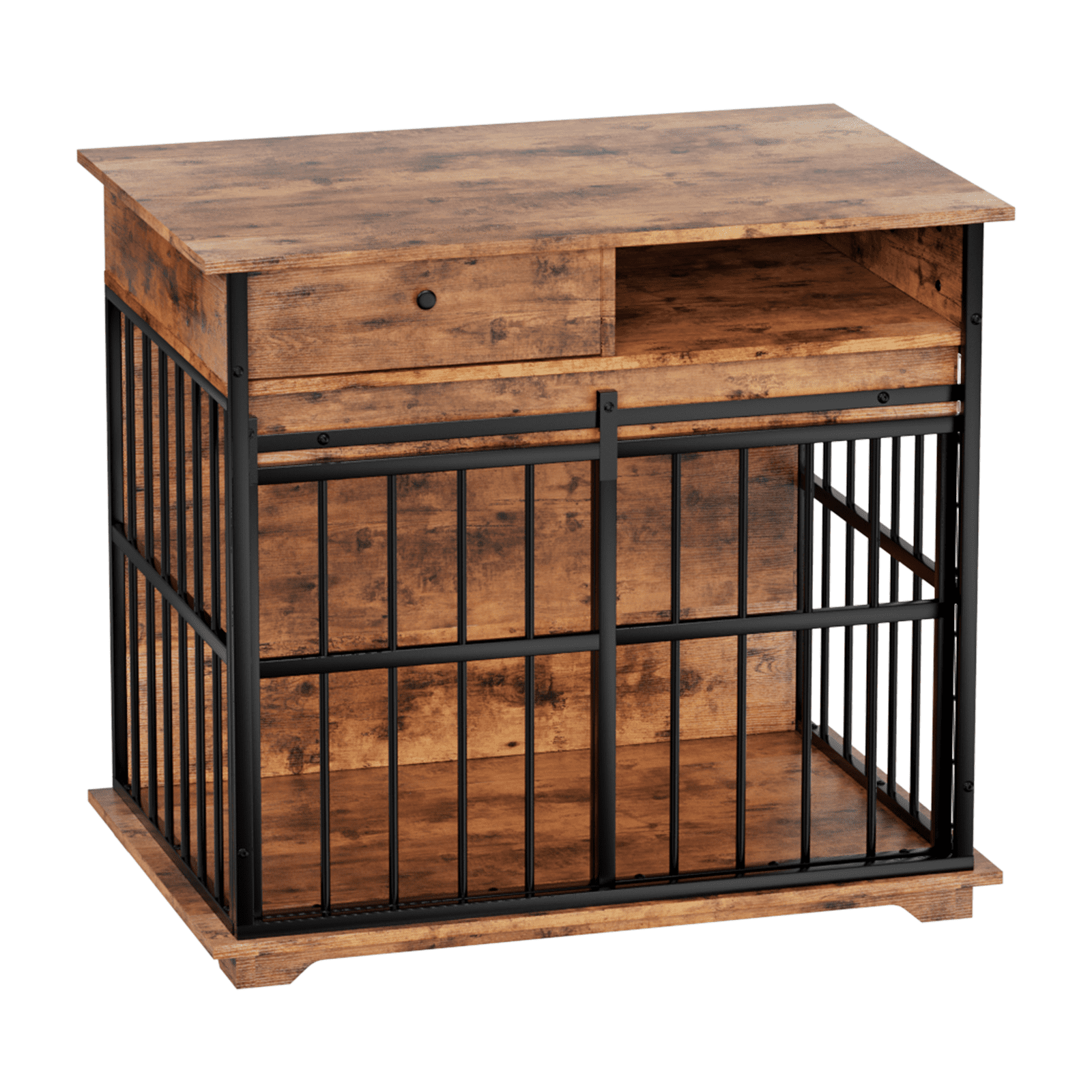 Dog Crate Furniture, Large Dog Cage Wooden Kennel Furniture with Tray for Medium Large Dogs