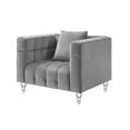 thumbnail image 4 of Inspired Home Fauteuil Club en Velours Bryan, Gris, 4 of 11