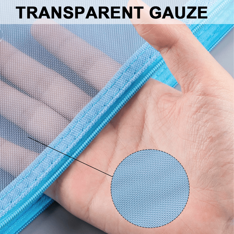 Multipurpose Transparent Mesh Zipper Pouches Cosmetic Bag Makeup