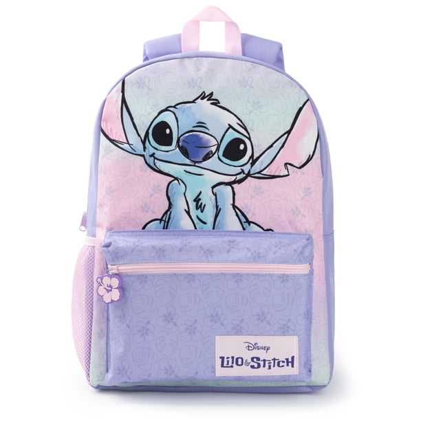 Mochila Disney Lilo & Stitch para niñas, color morado y rosa, 42 cm