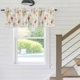 thumbnail image 5 of Red Yellow Green Diamond Valances for Windows, Rod Pocket Kitchen Valance Curtains - Soft & Washable Small Window Treatment for Living Room, Bathroom, Modern Geometric Mid Century Linen 42x12inch, 5 of 9