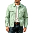thumbnail image 2 of Thousandth Men's Casual Trucker Jacket Lapel Collar Button Down Outerwear Classic Utility Coat with Pockets Spring Fall Winter Clothes, 2 of 6