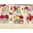 thumbnail image 3 of DIY Advent Calendar Kit. Christmas Village. 24 Christmas houses. Includes 24 fold-n-glue houses + ribbons., 3 of 8