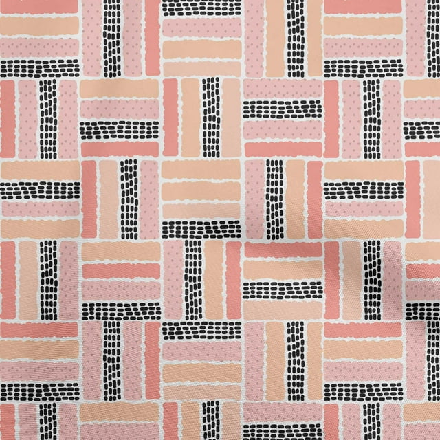 oneOone Cotton Poplin Medium Pink Fabric Geometrical Dot Print Craft Projects Decor Fabric Printed By The Yard 42 Inch Wide