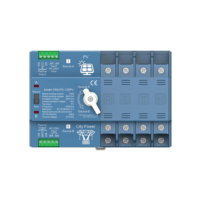 ATS Dual Power Automatic Transfer Switch for Generator or PV Energy to City Power Changeover Switch Solar Inverter,B
