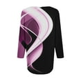thumbnail image 6 of Purple Women's Long Sleeve T-shirt, Womens 3/4 Length Sleeve Tops Casual Summer Pleated Front T Shirts Round Neck Business Work Tunic Blouses,Women's Long sleeve T-shirt L, 6 of 6