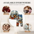 thumbnail image 7 of Honeii Dog Guitar Starry Night Print Women's Pajama Sets Long Sleeve Button Down Sleepwear Nightwear Soft Pjs Lounge Sets 2PCS-Medium, 7 of 7