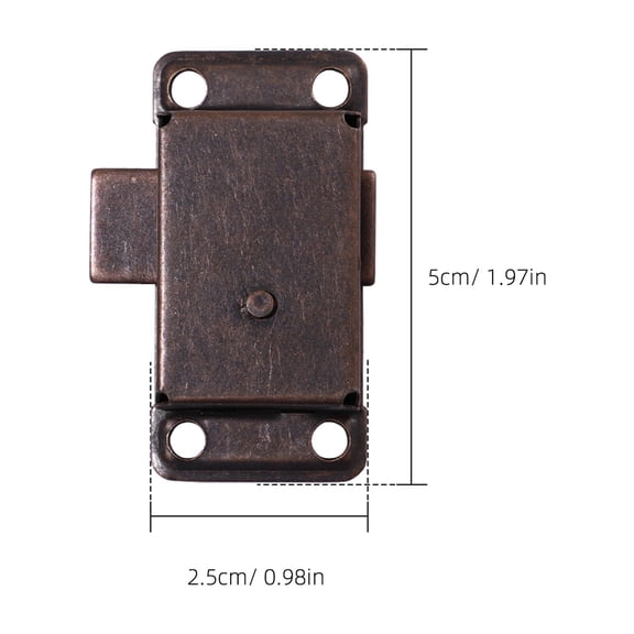 Homoyoyo Vintage Cabinet Lock Cabinet Furniture Latch Red Bronze 2Pcs