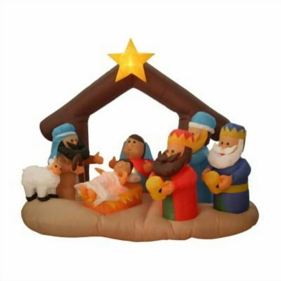 5.5' Inflatable Nativity Scene Lighted Christmas Outdoor Decoration