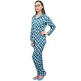thumbnail image 1 of Bimba Check Print Teal Blue Women's Nightwear Shirt With Pajama Pants 2 Pcs - 18, 1 of 4