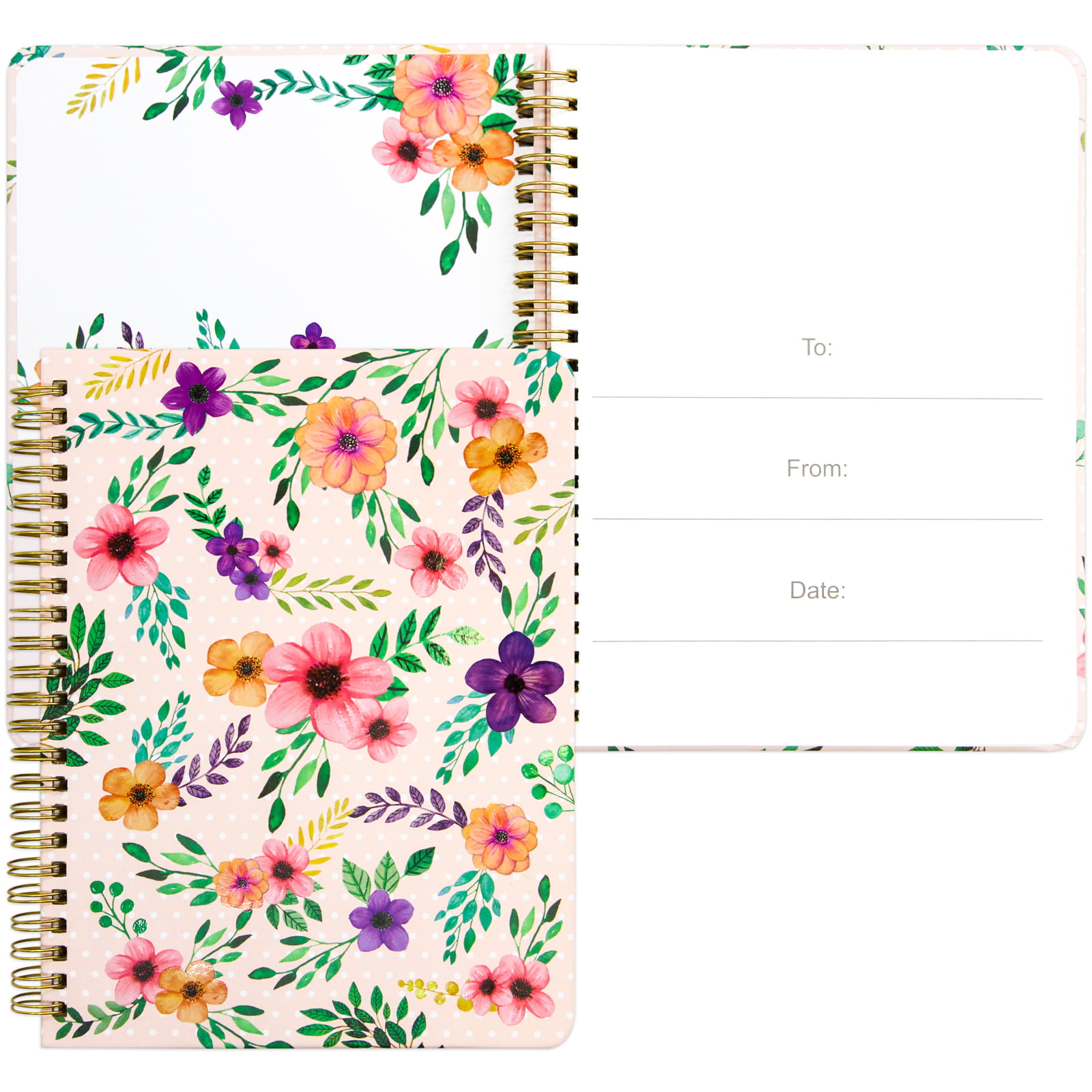 Bright Pink Floral Hardcover Journal - Ruled Line –
