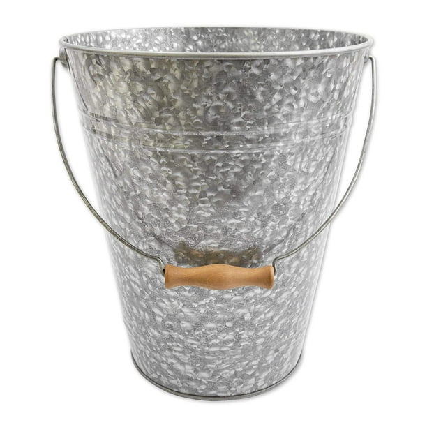 Walford Home Galvanized Trash Can Bucket, Decorative Garbage Waste