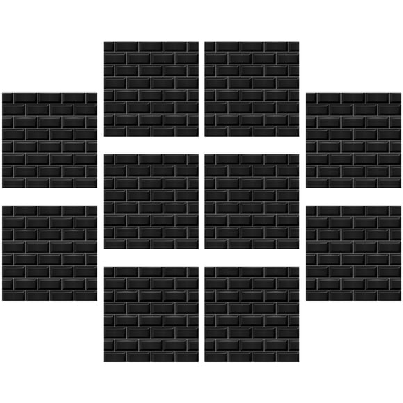 HONMEET Removable Black Tile Wall Decals Self Adhesive Decorative Stickers for Home Backsplash