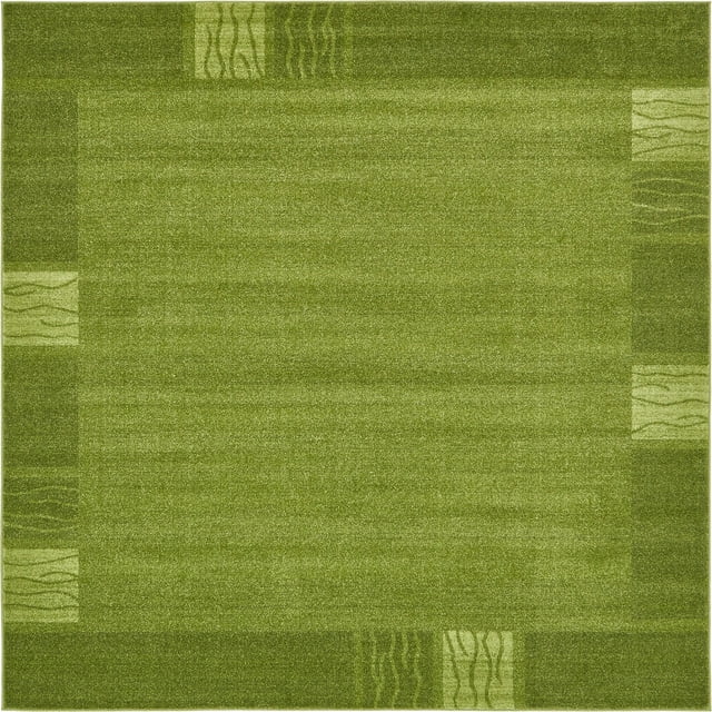 Unique Loom Tapis Carré Transitionnel Contemporain Del Mar, 8 Pieds, Vert/beige