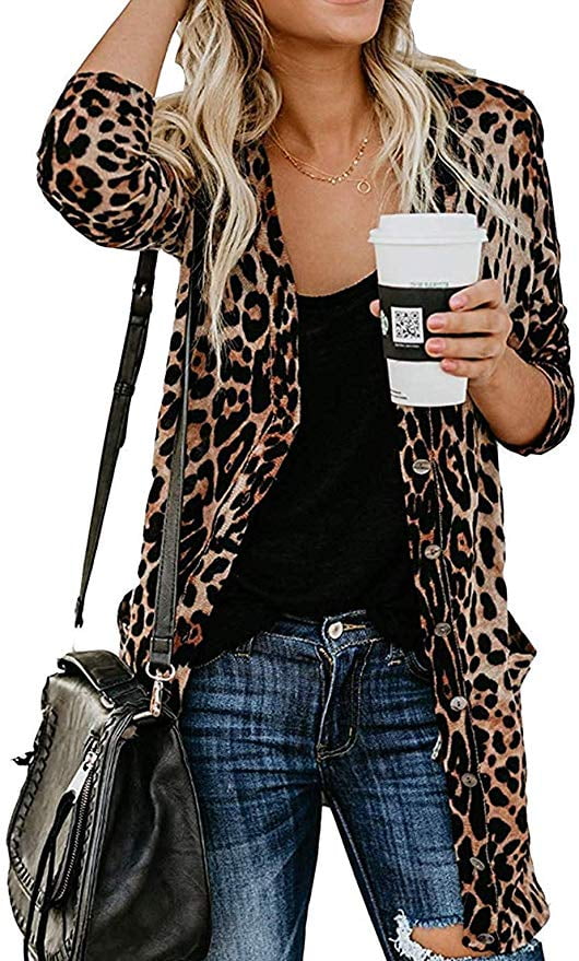 leopard print cardigan walmart