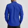 thumbnail image 4 of GrmtClth Mens Button Down Shirt Long Sleeve Slim Fit Dress Shirt Classic Stretch Solid Casual Shirts Royal Blue XXXL, 4 of 7
