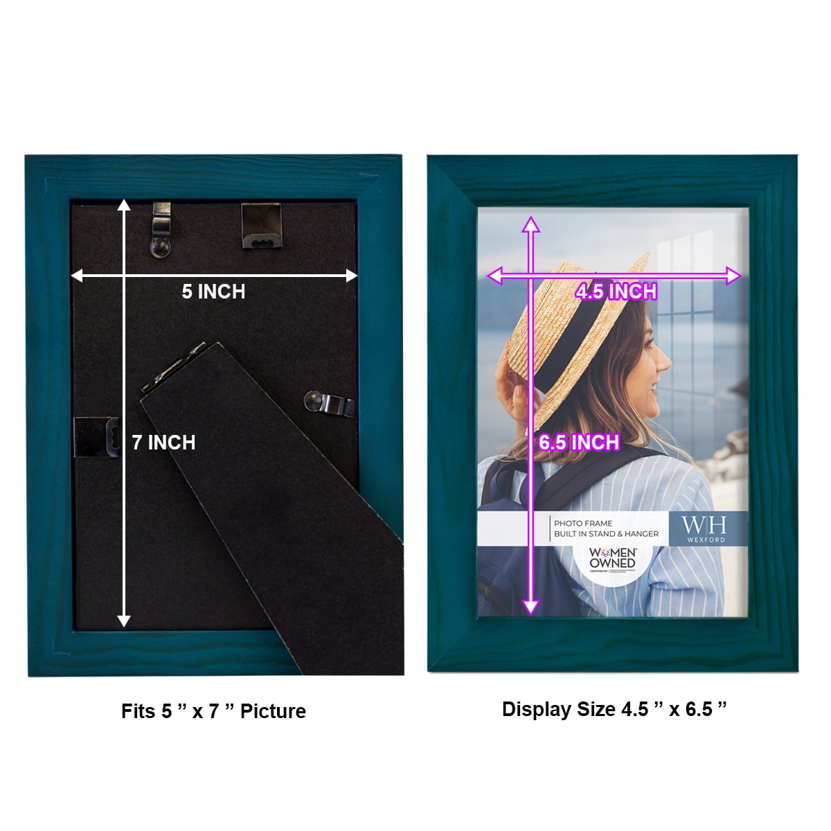 Wexford Home Woodgrain 5" x 7" Ocean Blue Picture Frame (Set of 6)