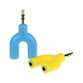thumbnail image 4 of HLONK 3.5mm Stereo Audio Earphone Headphone 2-Way Splitter Adapter U Shaped Jack Stereo Audio Connector Adapter (Random Color), 4 of 5