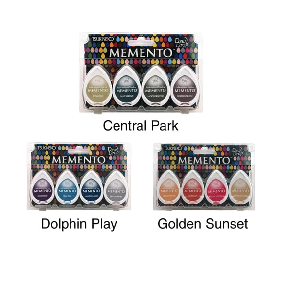 Tsukineko Memento Dew Drop Dye Inkpads 4/Pkg