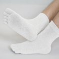 thumbnail image 1 of White Stockings Mens Toe Socks Cotton Athletic Running Ankle Five Finger Crew Socks, 1 of 5