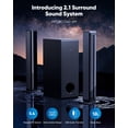 thumbnail image 2 of Barra de sonido INFITBO 2.1 canales 190 W de potencia máxima con subwoofer D40-4M, 2 of 7