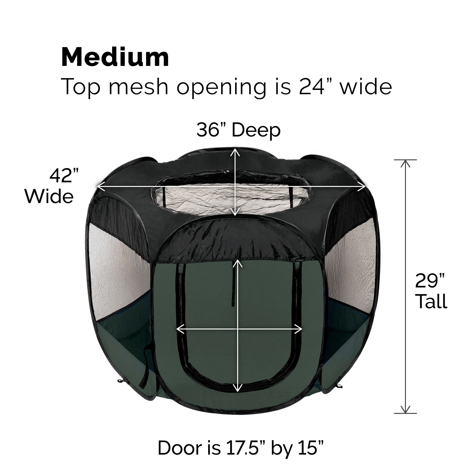 FurHaven Pet Products Mesh Open-Air Pet Playpen - Hunter Green, Medium