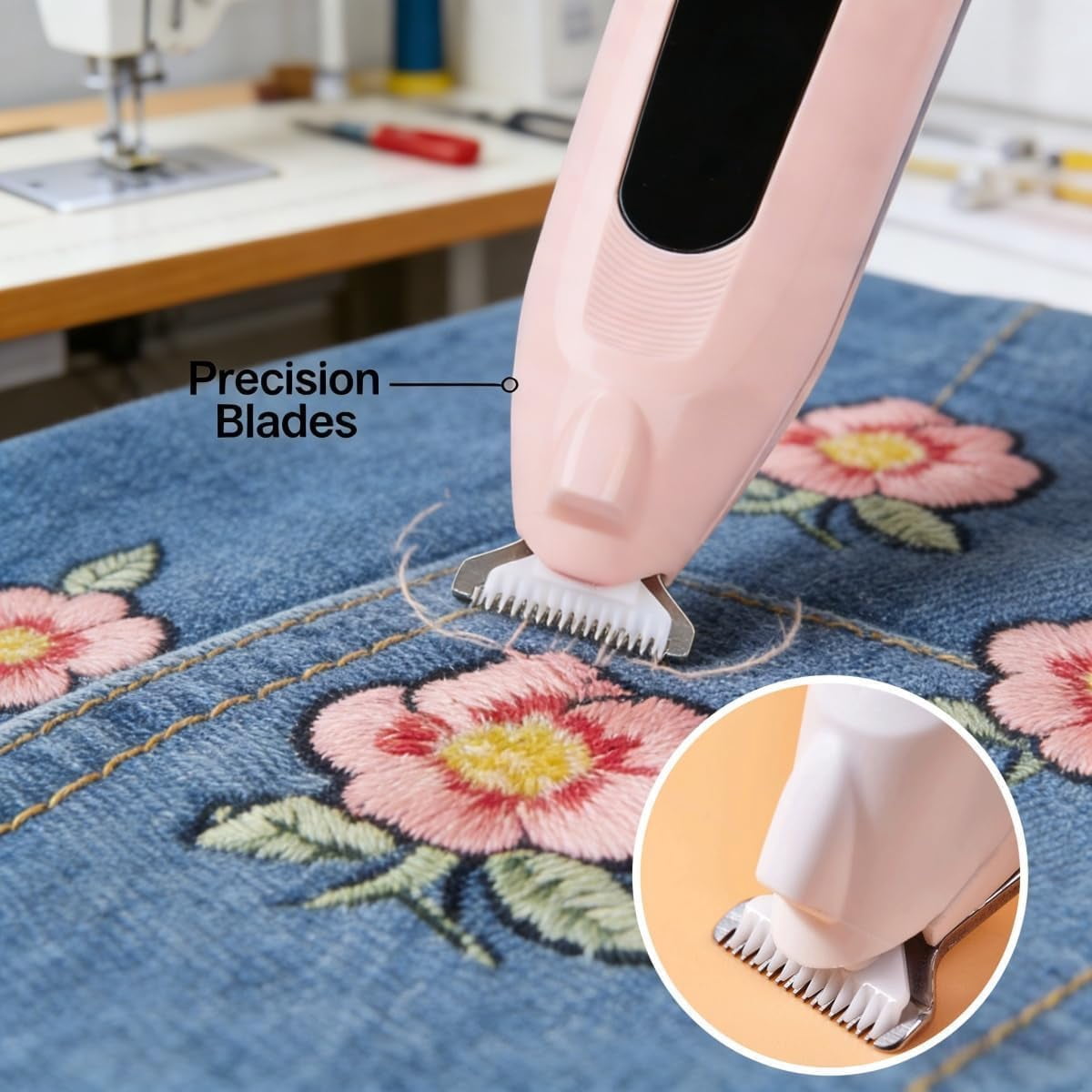 Electric Seam Ripper Rechargeable Stitch Remover Tool for Embroidery Sewing Quilting AlterationsPink