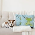 thumbnail image 4 of Ambesonne Cartoon Throw Pillow Cover 2 Pack, Frog Prince Polka Dots, 20", Green Blue, 4 of 7
