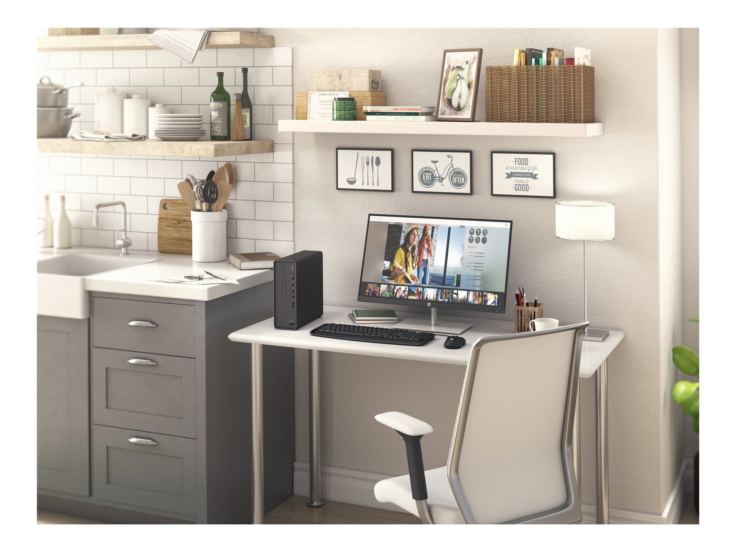 HP Slim Desktop, Intel Pentium Silver J5040 Processor, 8 GB DDR4-2400 SDRAM Memory, Intel UHD Graphics 605, Finish in Dark Black, S01-aF2020
