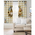thumbnail image 2 of Sunflower Kitchen Curtains Gnomes Yellow Checkered Eucalyptus Leaves Cafe Short Curtains for Bathroom Blackout Window Curtain Grommet Small Window Treatment Drapes for Bedroom Living Room 42"x45"x2, 2 of 9