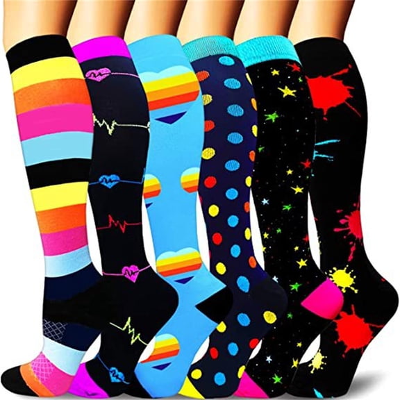 Kaondbfi Stockings for Women 6 Pairs Socks for Women and Circulation Best Support for Running Athletic