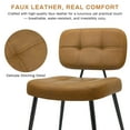 thumbnail image 4 of COOLHUT Dining Chair Set of 2, Upholstered Side Chairs for Family Dining Room or Restaurant Suede, PU Leather Dining Room Chairs for Kitchen, Living Room, Brown, 4 of 16
